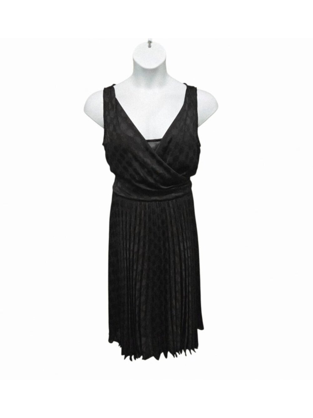 Black Polka Dot Fit & Flare Dress Size 14 Accordion Glamour By Gabriella Skye